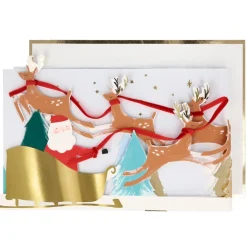 Kerstkaart Slee Kerstman Meri Meri