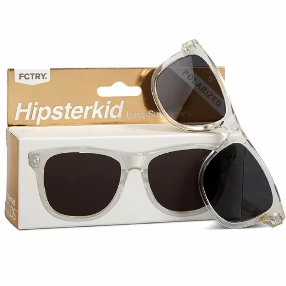 Kinderzonnebril Wayfarer Golds Transparant (0-2J) Hipsterkid