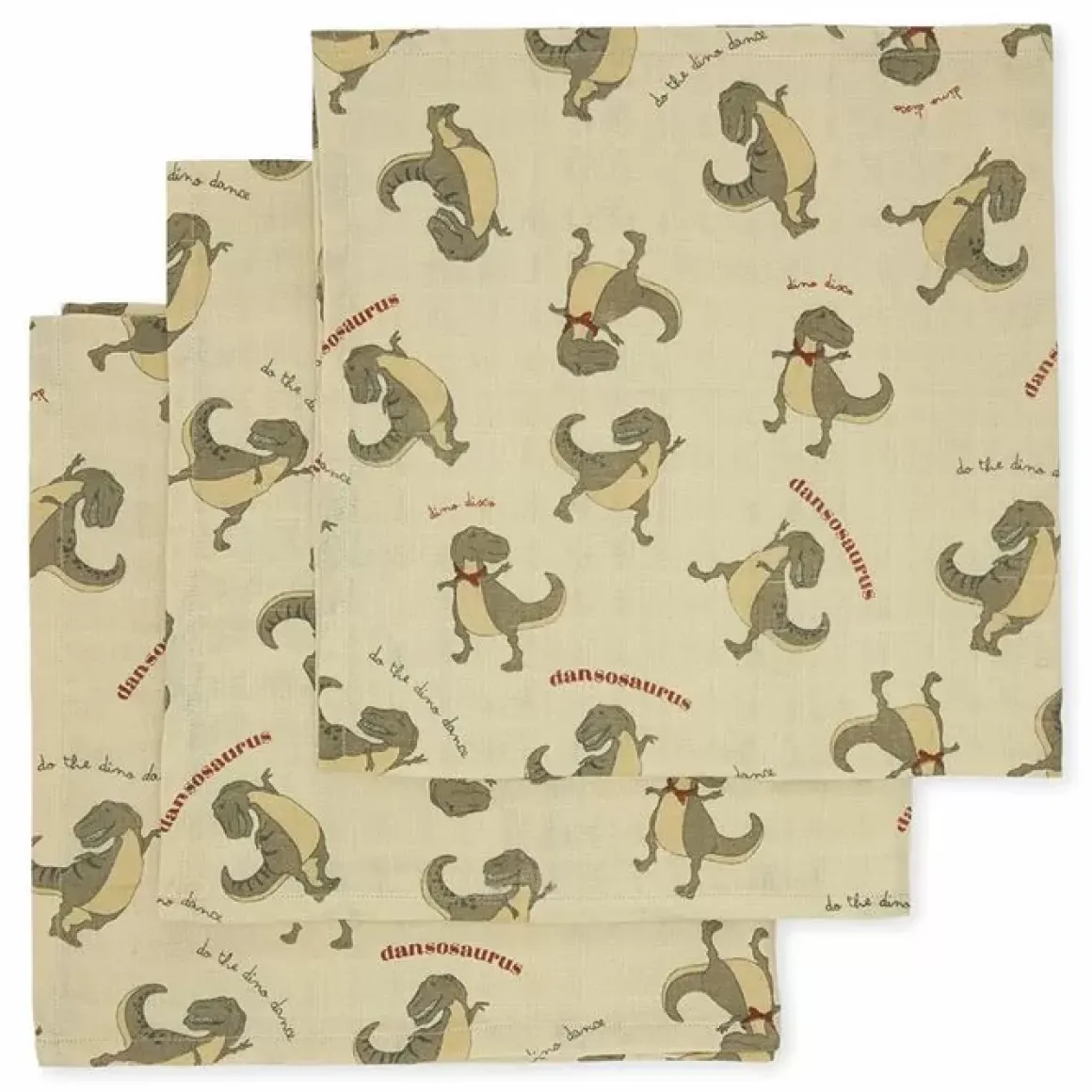 Konges Slojd Hydrofiele Doeken Dansosaurus (3St)