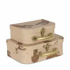 Konges Slojd Kartonnen Koffertjes Tiger Sand | Set Van 2
