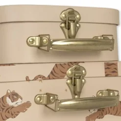 Konges Slojd Kartonnen Koffertjes Tiger Sand | Set Van 2