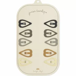 Konges Slojd Mini Haarclipjes Heart Blue Shades (10St)