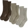 Konges Slojd Rib Sokken Grey/Ment/Brown (3St)