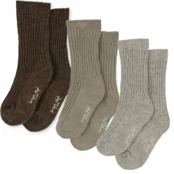 Konges Slojd Rib Sokken Grey/Ment/Brown (3St)