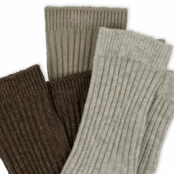 Konges Slojd Rib Sokken Grey/Ment/Brown (3St)