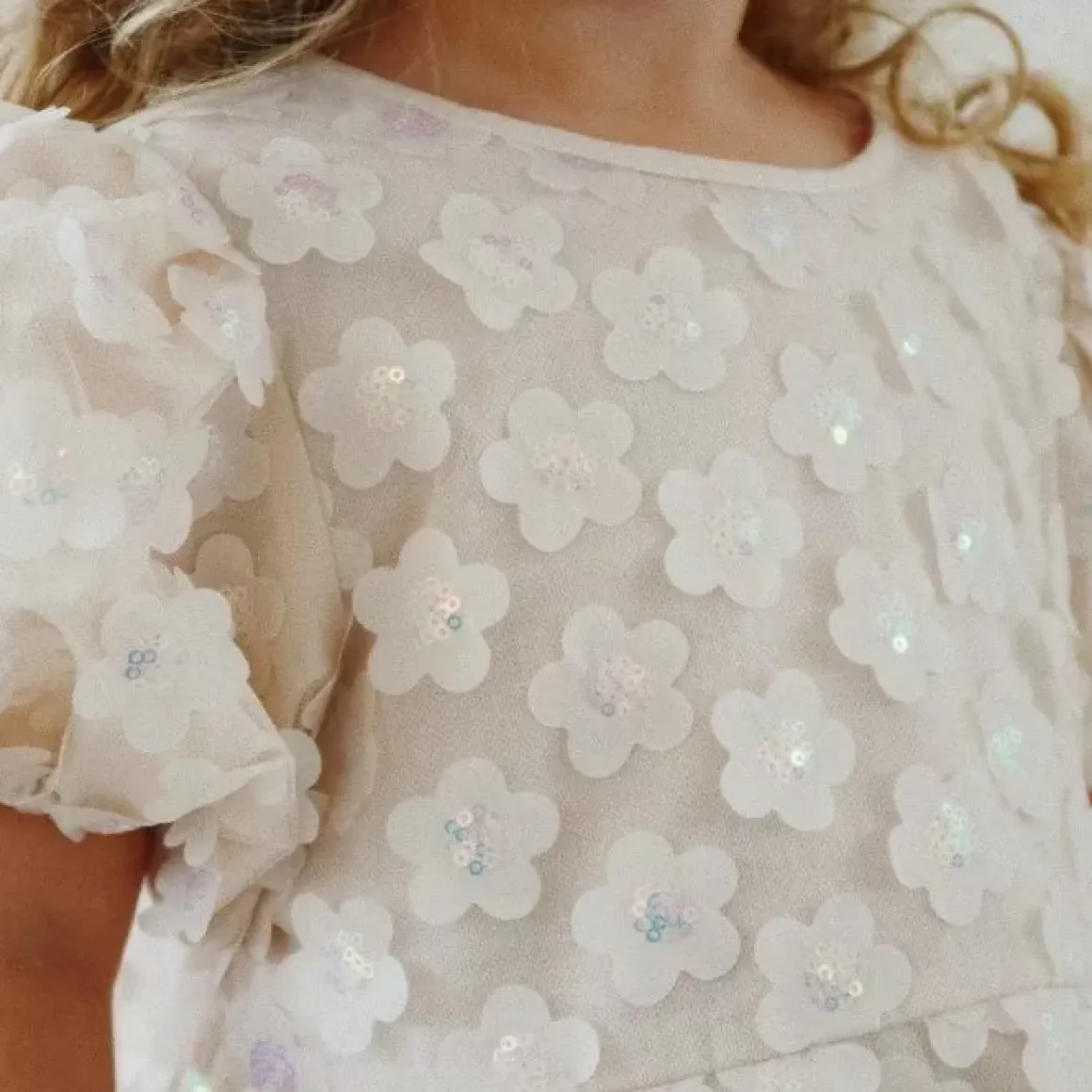 Konges Slojd Sally Pearled Ivory Jurk | Luxe Meisjesjurk