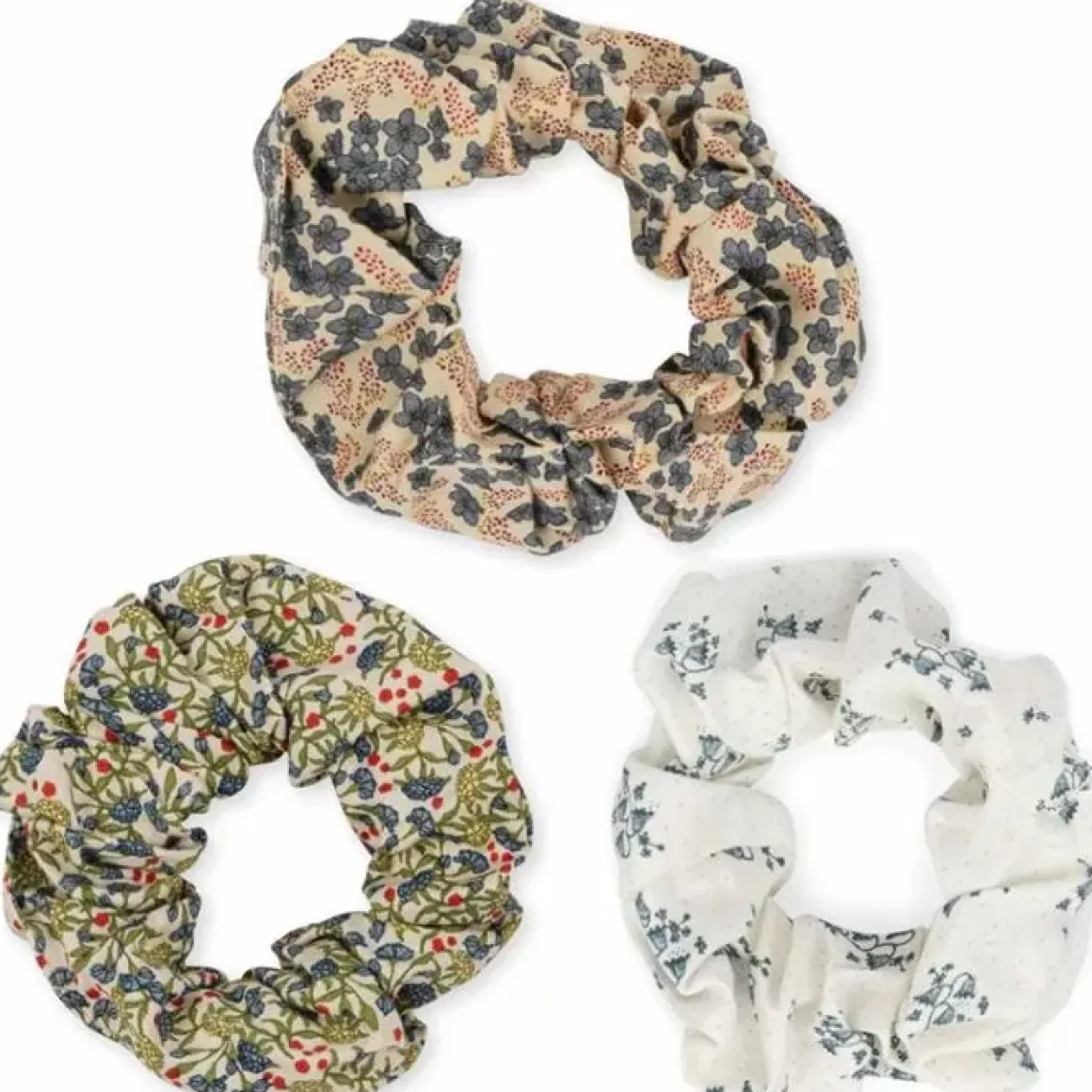 Konges Slojd Scrunchies Groot Fiori/Bleu/Jardin (3St)