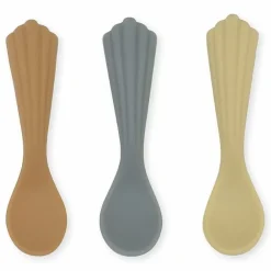 Konges Slojd Siliconen Lepels Shell Beach Blue (3St)