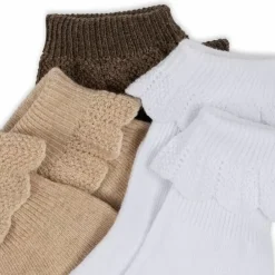 Konges Slojd Sokken Rib Frill Optic White/Sand/Brown