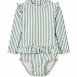 Lange Mouw Liewood Badpak Sille Stripe Sea Blue/White Bestellen - Shop Nu!