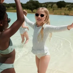 Lange Mouw Liewood Badpak Sille Stripe Sea Blue/White Bestellen - Shop Nu!