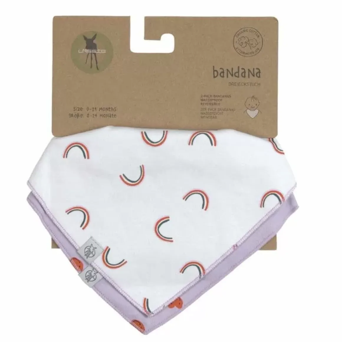 Lassig Bandana'S Happy Rascals/Heart Lavender (2St) - Zachte Bescherming