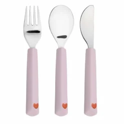 Lassig Bestekset Happy Rascals Heart Lavender - Ergonomisch & Kindvriendelijk