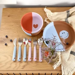 Lassig Bestekset Happy Rascals Heart Lavender - Ergonomisch & Kindvriendelijk
