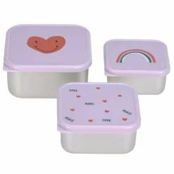 Lassig Happy Rascals Heart Lavender Snackboxen (3St) - Perfect Voor Pauzes