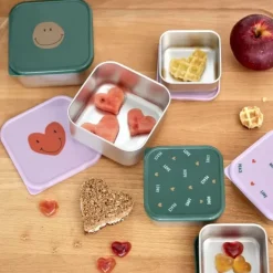 Lassig Happy Rascals Heart Lavender Snackboxen (3St) - Perfect Voor Pauzes