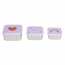 Lassig Happy Rascals Heart Lavender Snackboxen (3St) - Perfect Voor Pauzes