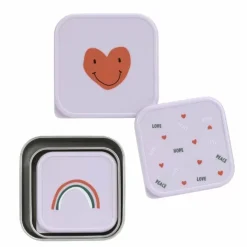Lassig Happy Rascals Heart Lavender Snackboxen (3St) - Perfect Voor Pauzes