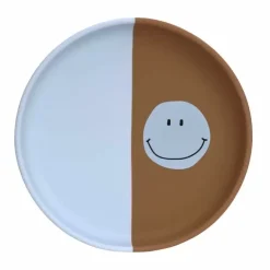 Lassig Happy Rascals Smile Sky Blue Siliconen Bord - Plezierig Eten