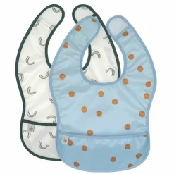 Lassig Happy Rascals Smile Sky Blue Slabben (2St) - Perfect Voor Onderweg