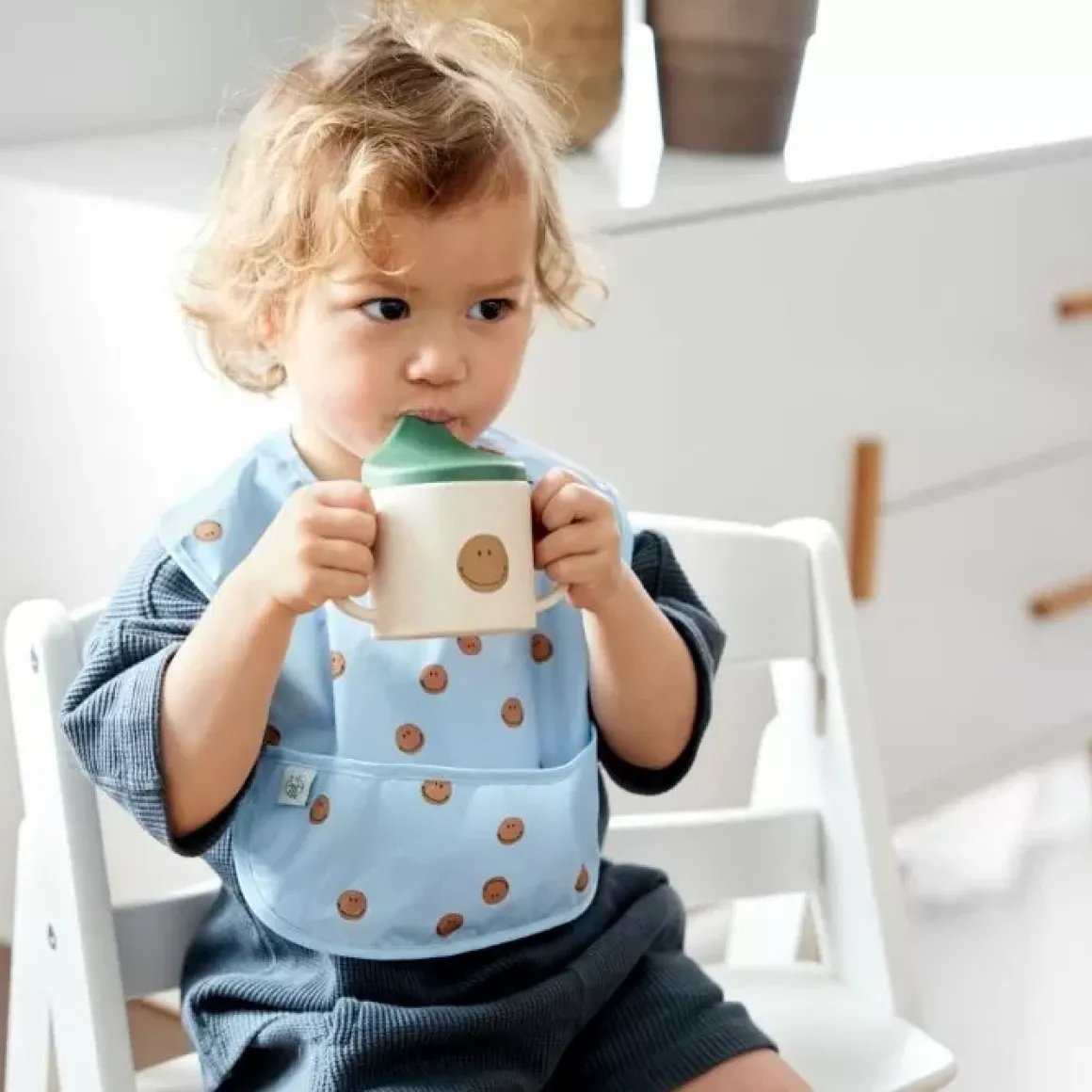 Lassig Happy Rascals Smile Sky Blue Slabben (2St) - Perfect Voor Onderweg