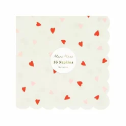 Liefdevolle Kleine Hartjes Servetten Van Meri Meri - Feestelijke Toevoeging (16St)