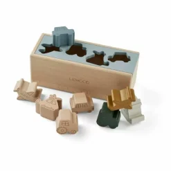Liewood Houten Vormenstoof Midas Vehicles Dove Blue Mix