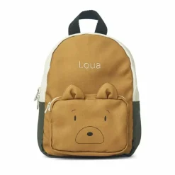 Liewood Mini Rugzak Saxo Mr Bear Caramel Mix Met Naam