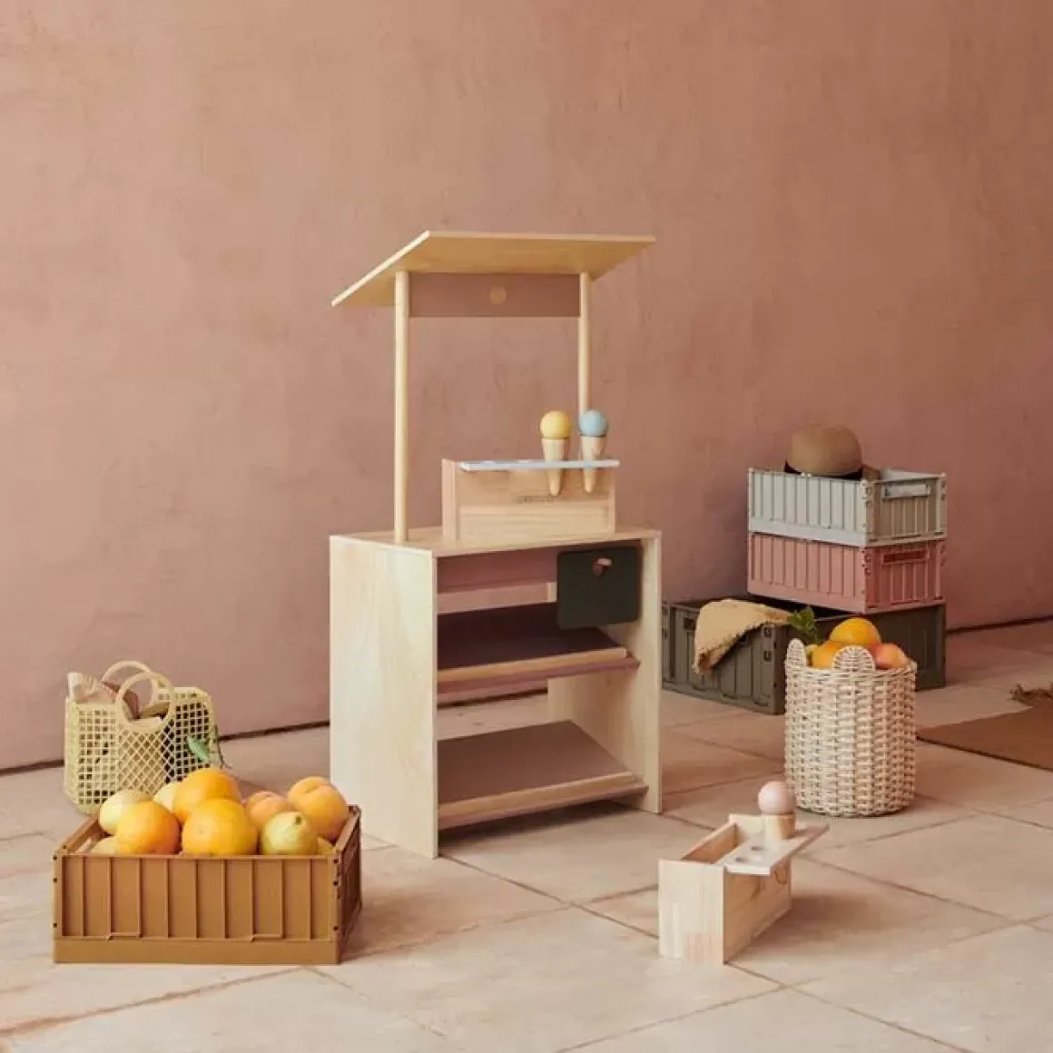 Liewood Opbergkratje Weston Golden Caramel Groot