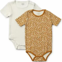 Liewood Rompers Korte Mouw Yanni Mini Leo/Caramel Mix (2St)