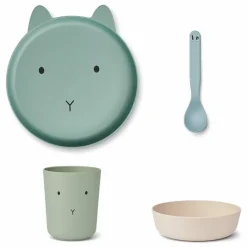 Liewood Serviesset Junior Brody Rabbit/Dusty Mint Multi Mix