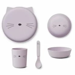 Liewood Serviesset Junior Brody Cat Light Lavender