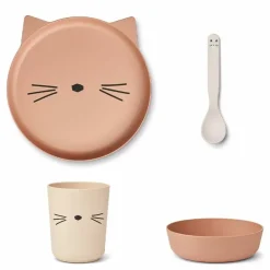Liewood Serviesset Junior Brody Cat/Tuscany Rose Multi Mix