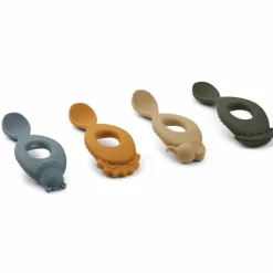 Liewood Siliconen Lepels Liva Safari/Blue Multi Mix (4St)