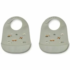 Liewood Siliconen Slab Tilda Vehicles Dove Blue