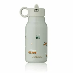 Liewood Thermos/Waterfles Falk Vehicles/Dove Blue (250Ml)