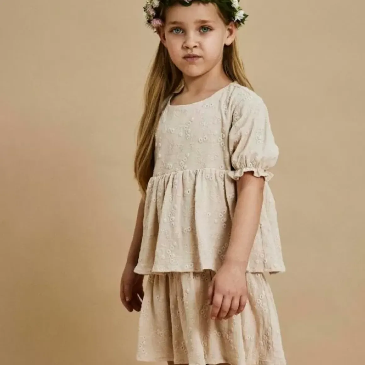 Lil' Atelier Jurk Fauna Sandshell Bestellen - Voor De Perfecte Kinderkleding