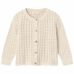 Lil' Atelier Vestje Fauci Sandshell | Gebreid Vestje Voor Kinderen