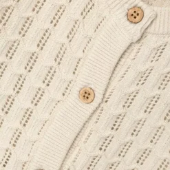 Lil' Atelier Vestje Fauci Sandshell | Gebreid Vestje Voor Kinderen