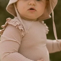 Lil' Atelier Zwempak Roze Met Ruches | Meisjes Badpak Met Ritssluiting