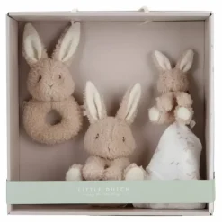 Little Dutch Baby Bunny Geschenkset | Knuffeldoekje, Knuffelkonijn, Rammelaar & Bijtring