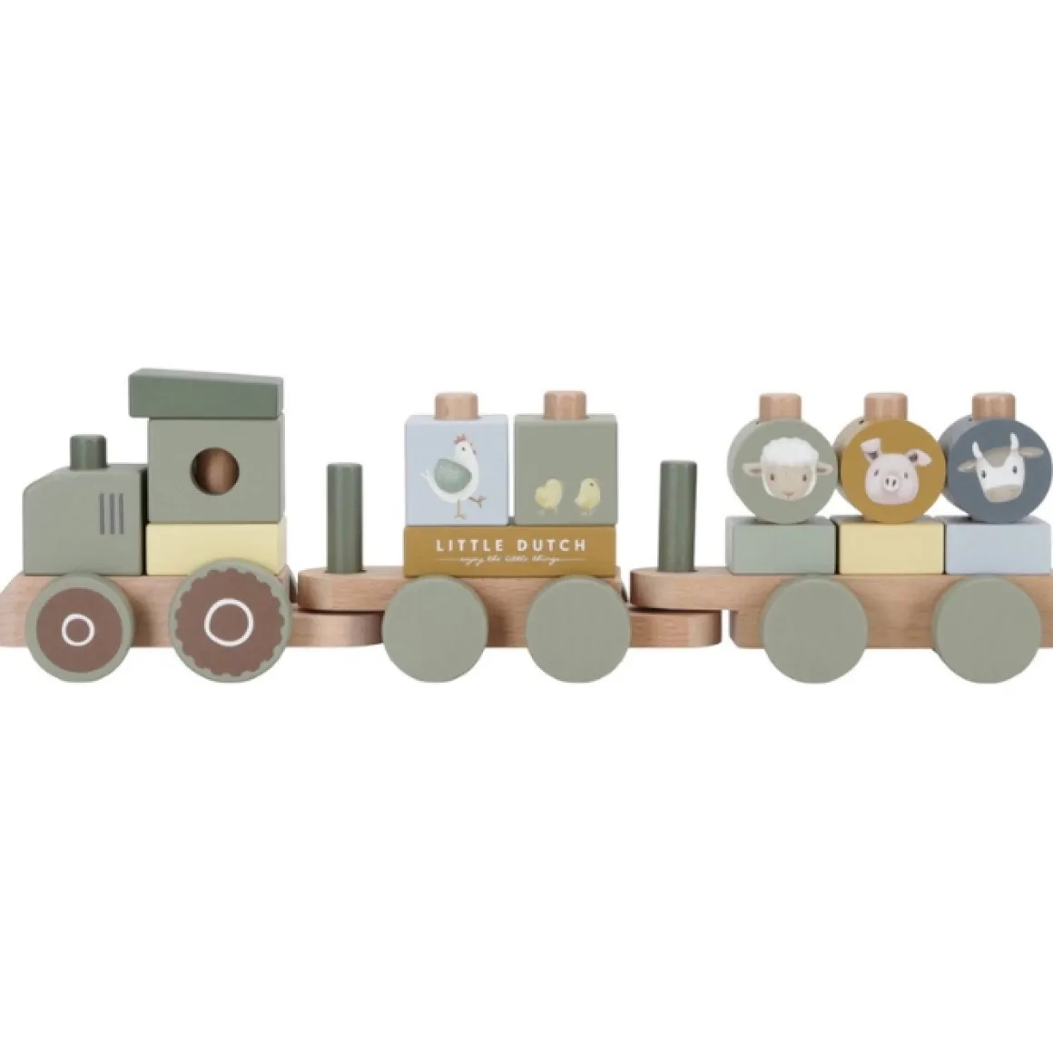 Little Dutch Blokkentrein Tractor Little Farm