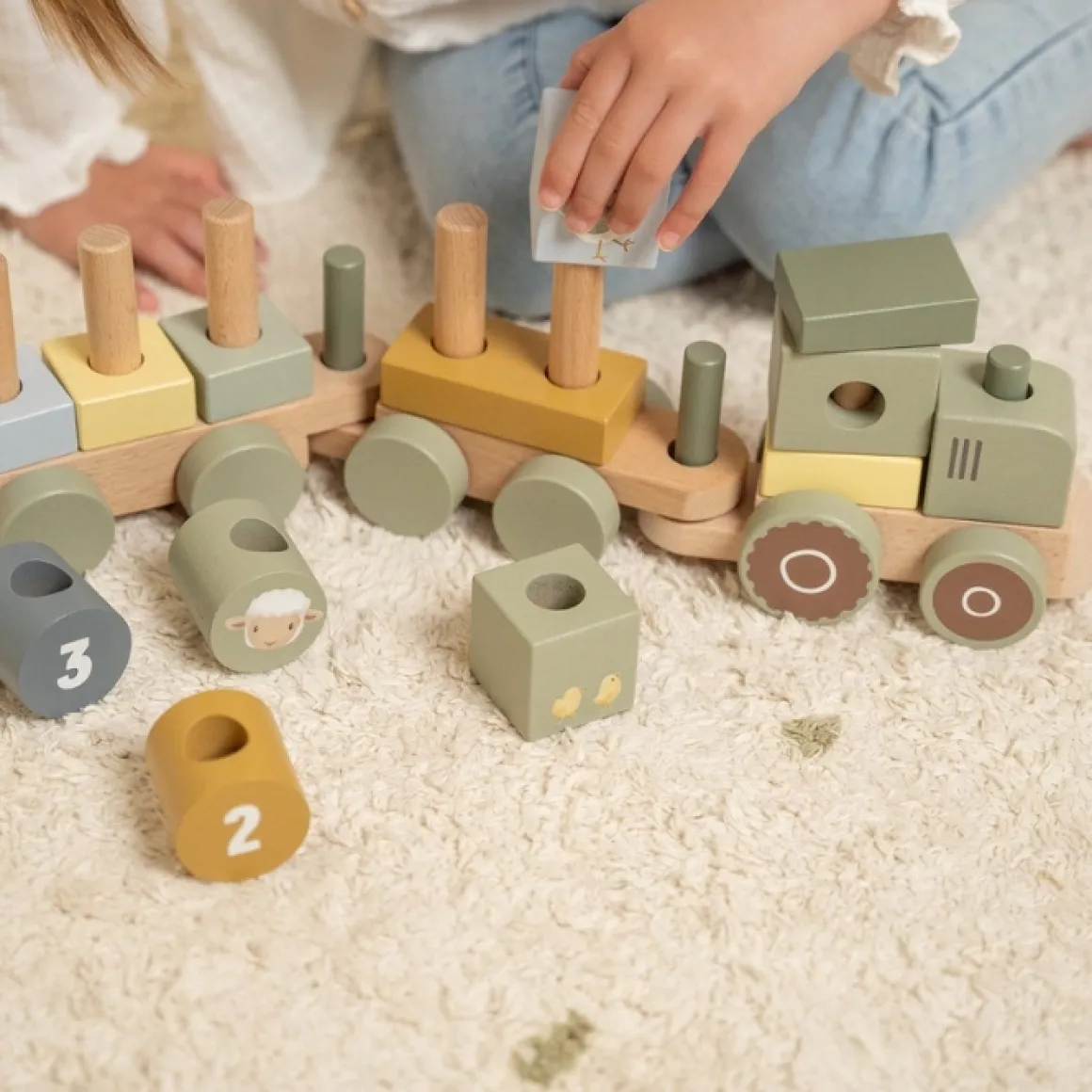 Little Dutch Blokkentrein Tractor Little Farm