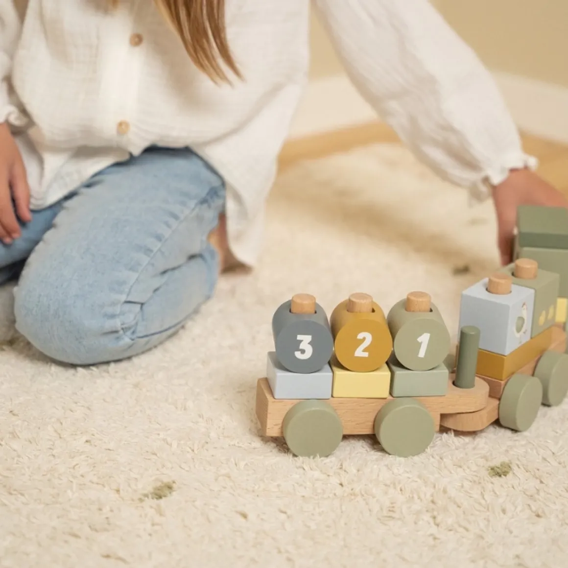 Little Dutch Blokkentrein Tractor Little Farm