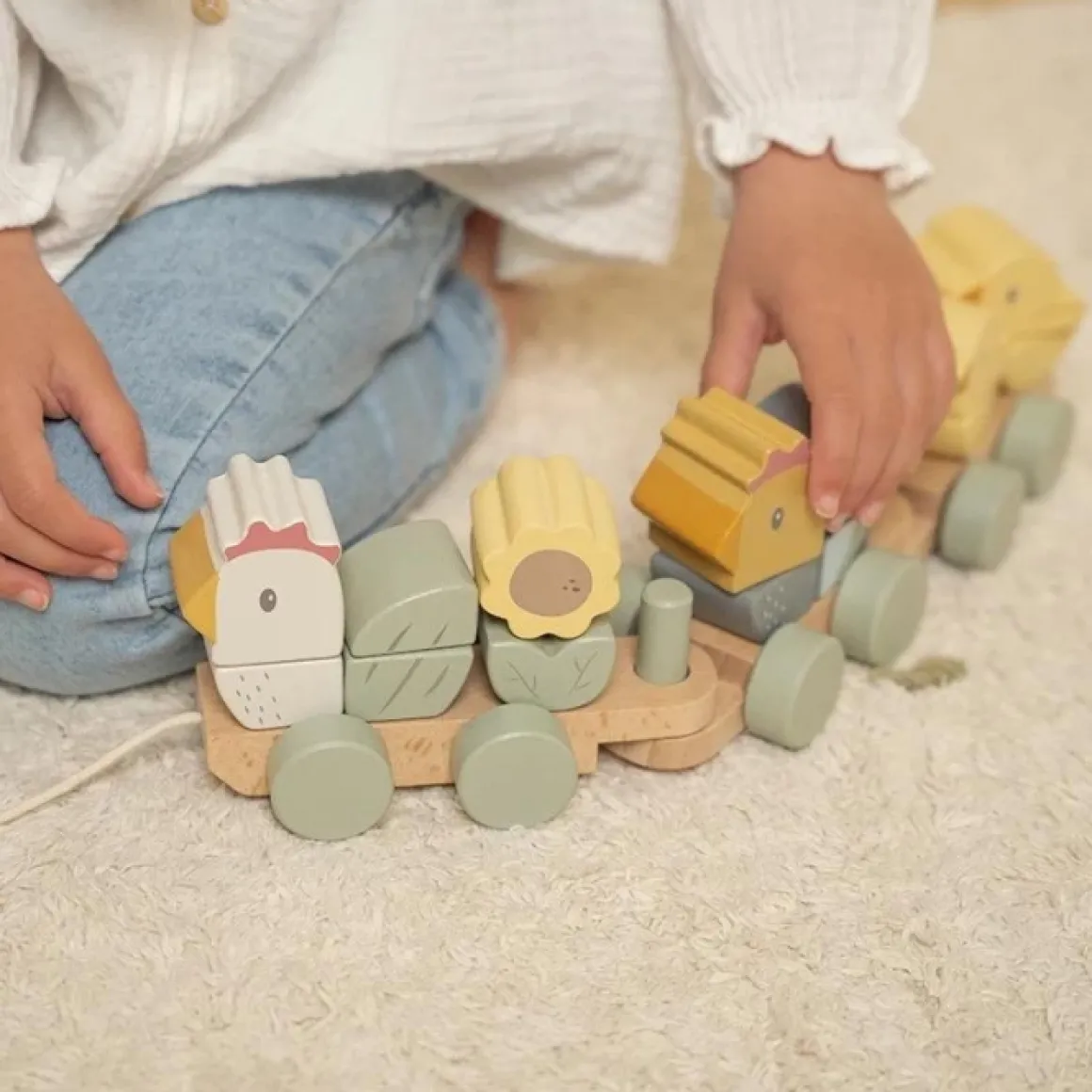 Little Dutch Blokkentrein Kip Little Farm