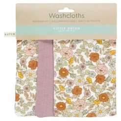 Little Dutch Washandjes Vintage Little Flowers/Mauve (3St)