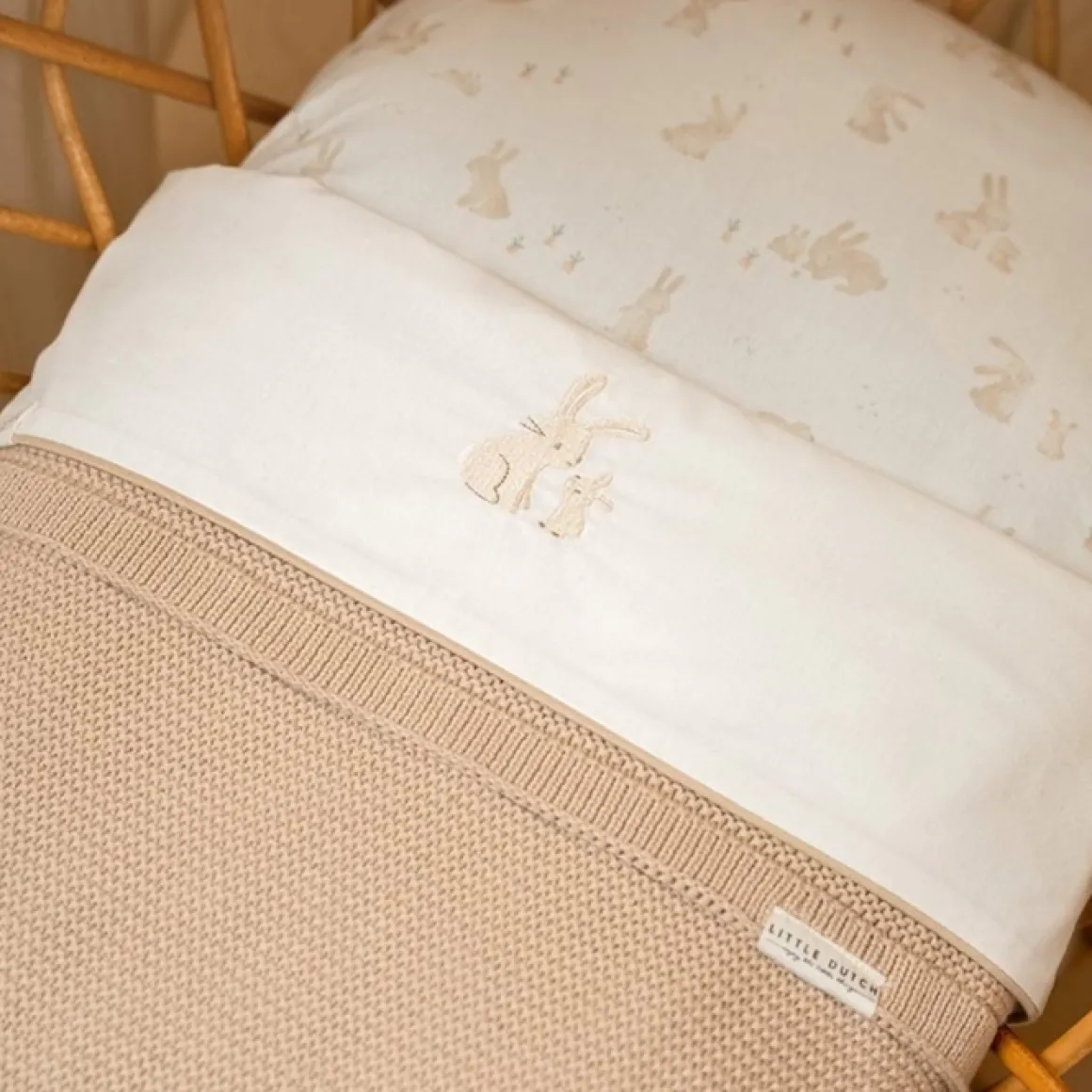 Little Dutch Wiegdeken Gebreid Beige