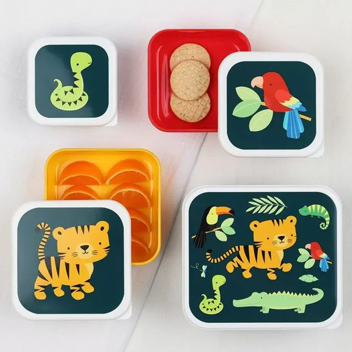 Lunch- & Snackboxen Tijger (4St) A Little Lovely Company