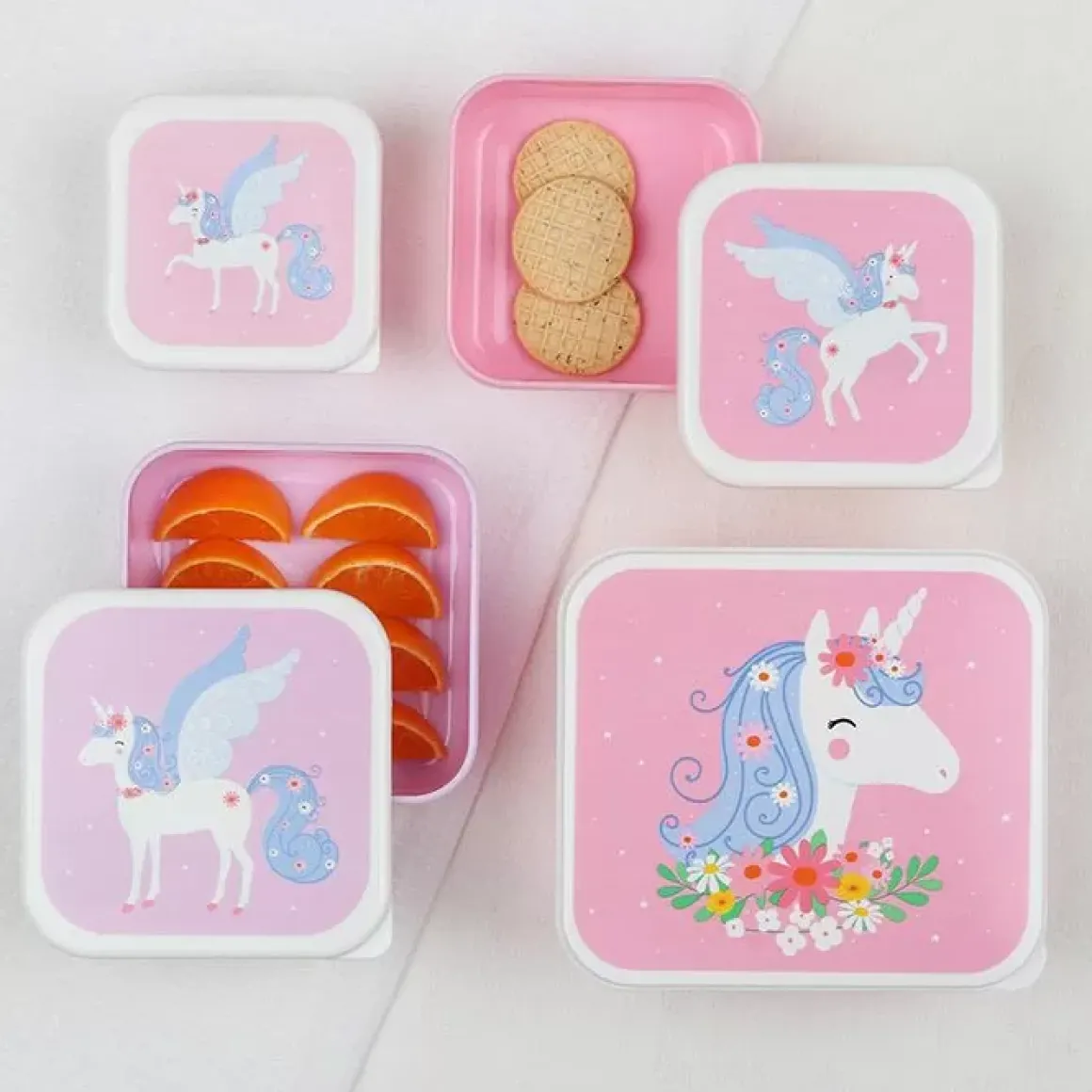 Lunch- & Snackboxen Unicorn (4St) A Little Lovely Company