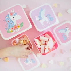 Lunch- & Snackboxen Unicorn (4St) A Little Lovely Company